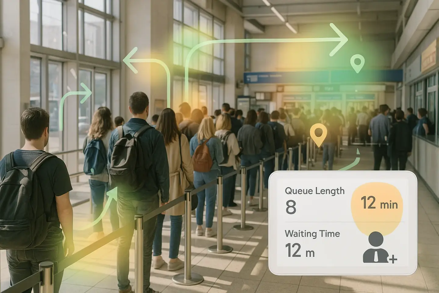 Website - Crowding - Crowd Queue Analytics Illustration